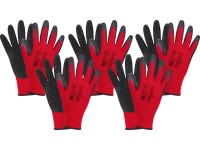 LUX-TOOLS Pracovní rukavice latex, červené, velikost 8, 5 ks