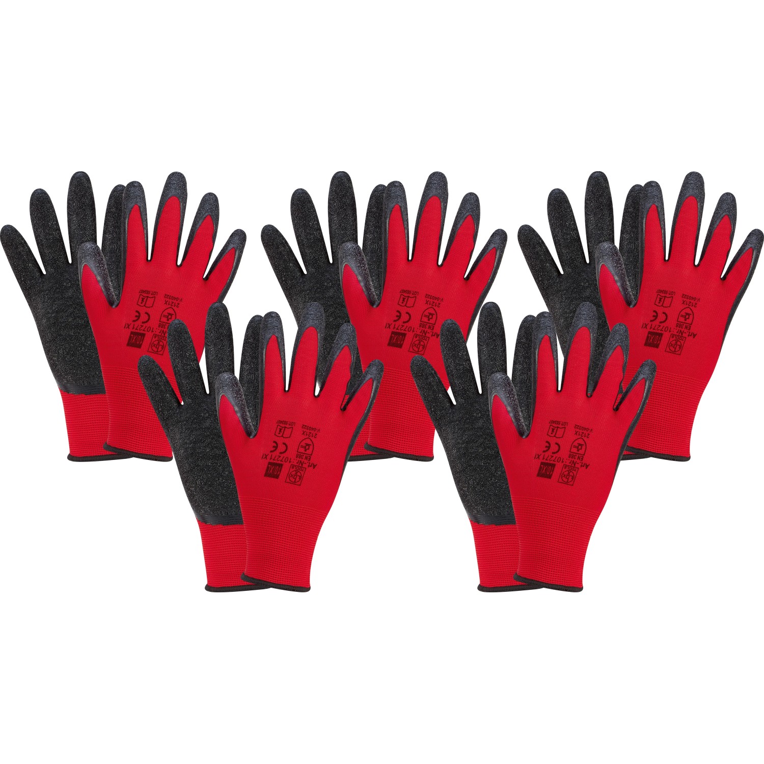 LUX Pracovní rukavice latex, červené, velikost 8, 5 ks