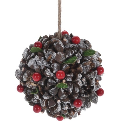 Závěsná dekorace jedlová šiška koule