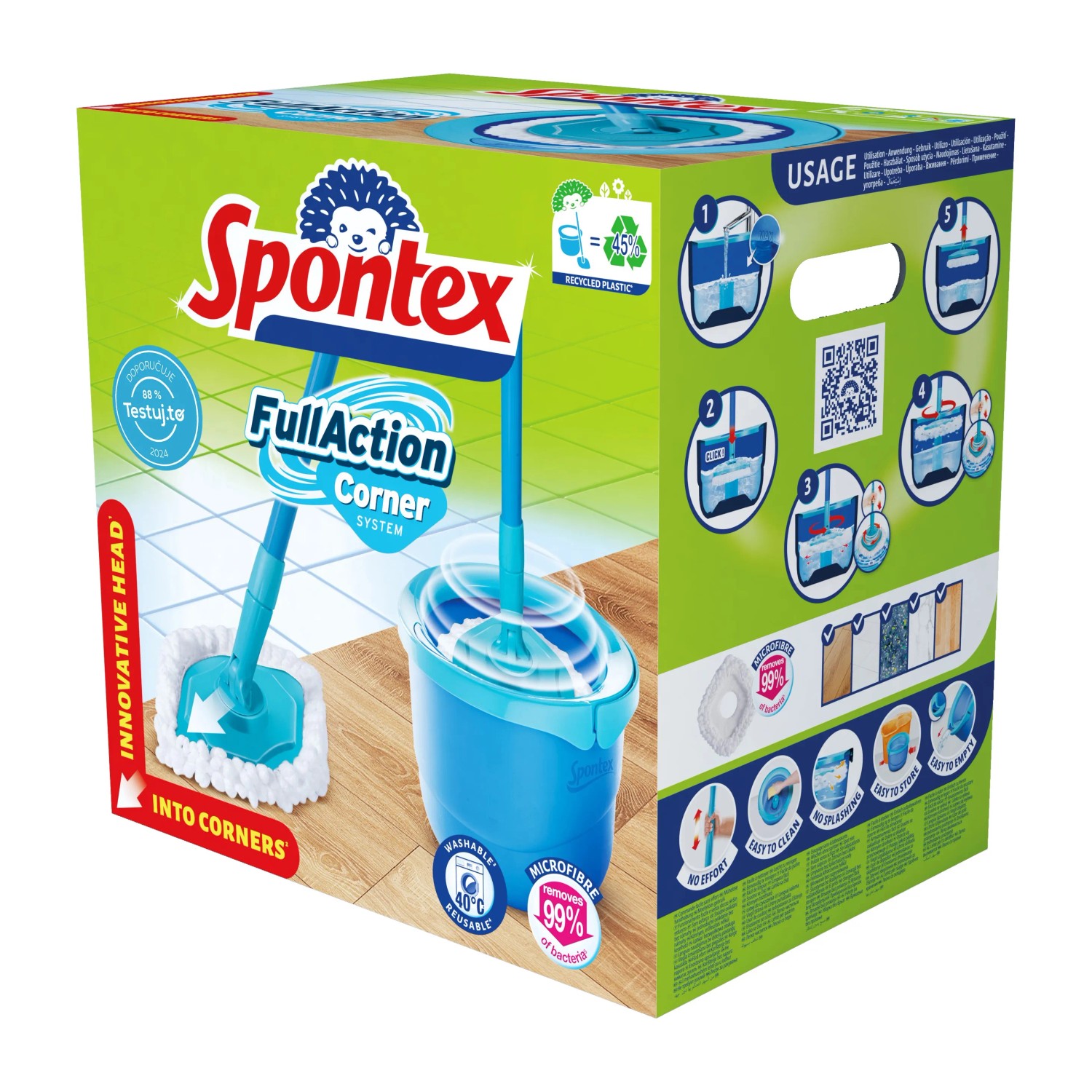 Uklidová sada s mopem Spontex - Full Action Corner Kit