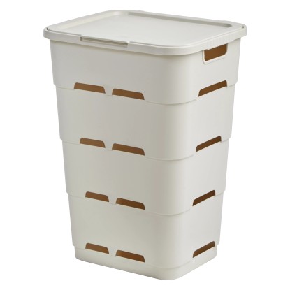 Tontarelli Koš na špinavé prádlo MAYA angorská bílá, 38,5 x 33 x 54,5 cm, 45l