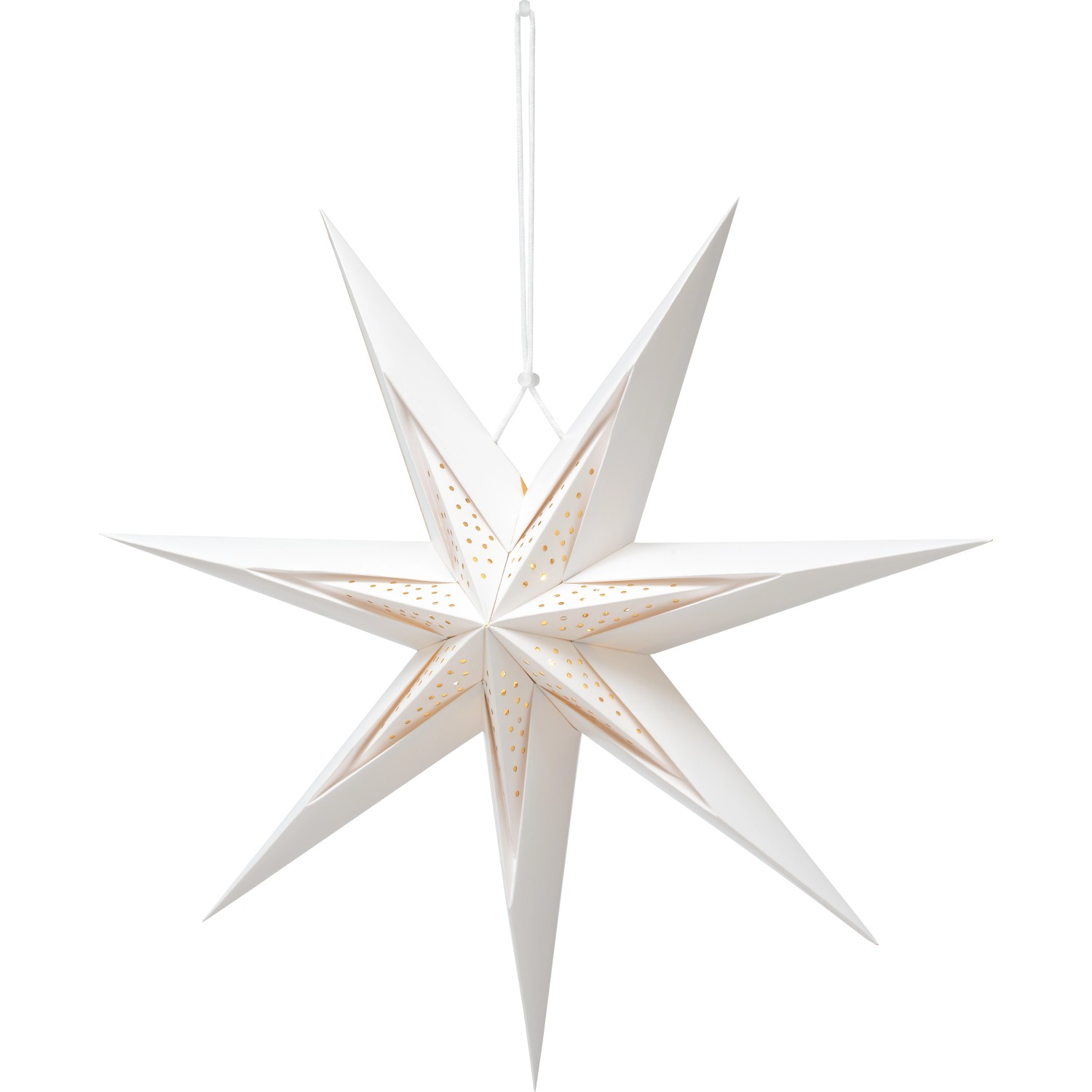 Papírová hvězda s LED osvětlením, 10 diod, bílá, 50 x 50 x 19 cm