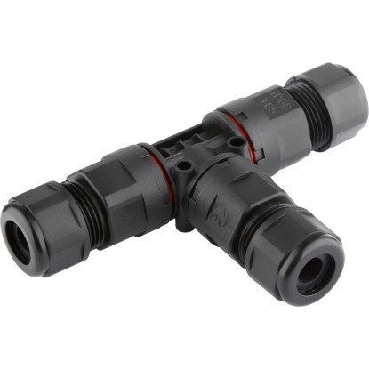 Vodotěsná kabelová spojka "T", IP68, 3x 1,0-2,5 mm2, 250V/16A