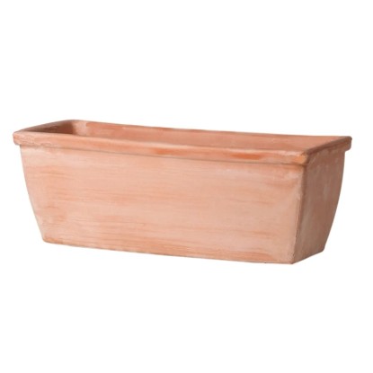 DEROMA Truhlík Garden White ROMA LISCIA 32 bílá terakota 14,3 x 33 x 17 cm