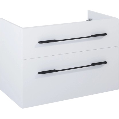 Maximus Skříňka pod umyvadlo Madrid, 2 zás., matná bílá + černé úchytky, 80 cm