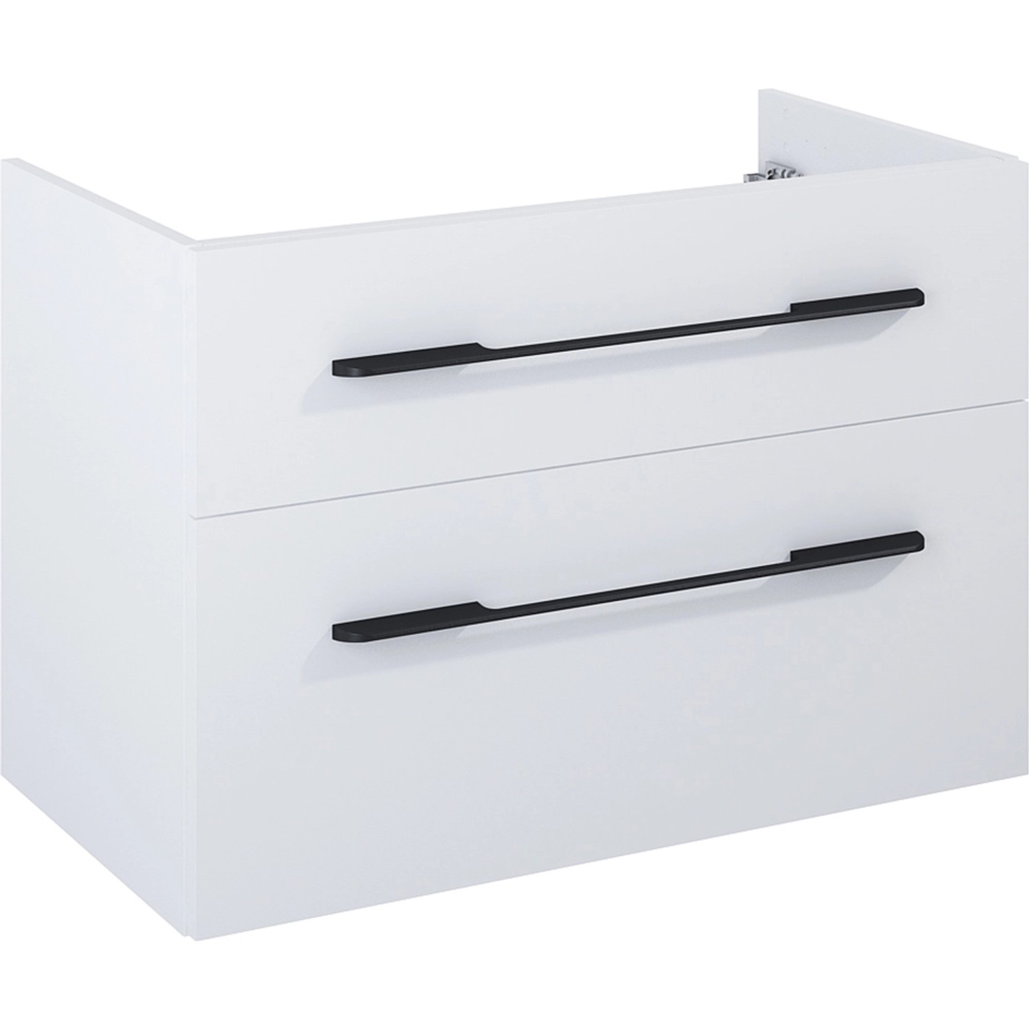 Maximus Skříňka pod umyvadlo Madrid, 2 zás., matná bílá + černé úchytky, 80 cm