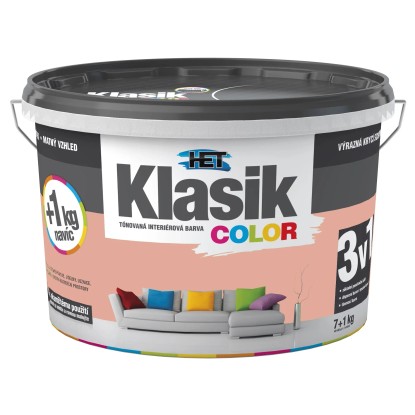 HET Klasik COLOR Tónovaná interiérová barva KC 0828 lososová, 7 + 1 kg