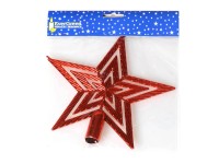 Vánoční ozdoba špička lesklá plochá 20 cm, červená Vánoční ozdoba špička lesklá plochá 20 cm, červená