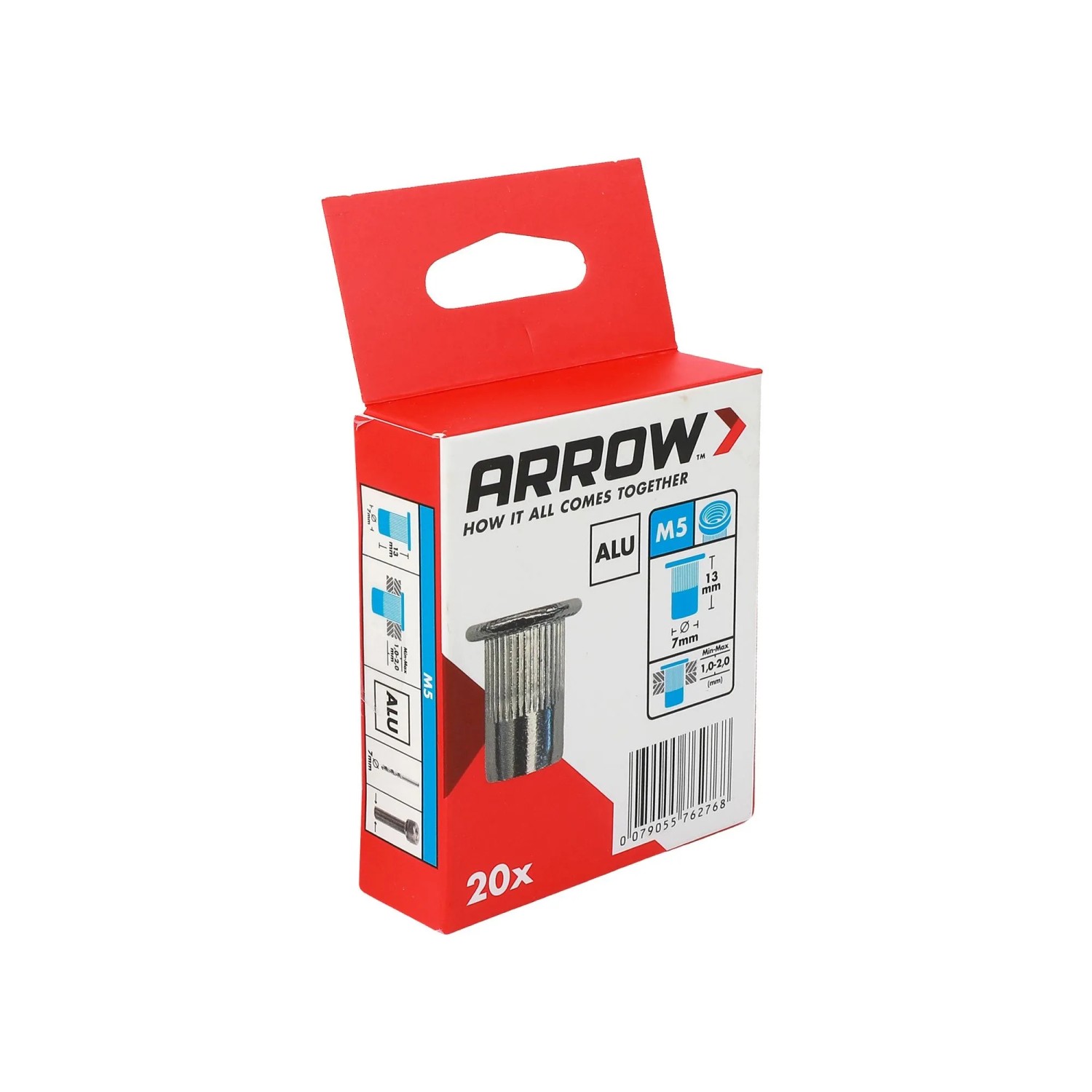 Arrow Nýtovací matice RN M5 hliník, pr. 7 x 13 mm, 20 ks