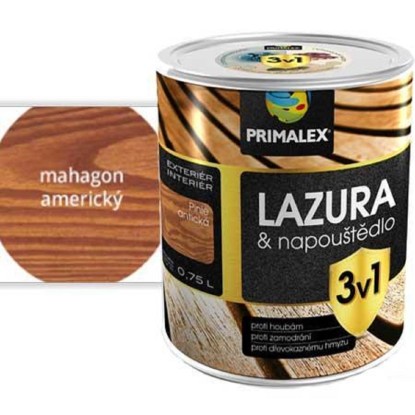 PRIMALEX Lazura a napouštědlo 3v1 mahagon americký 0,75 l