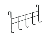 Hettich Věšák na dveře s 5 háčky, ocel, černá, 375 mm
