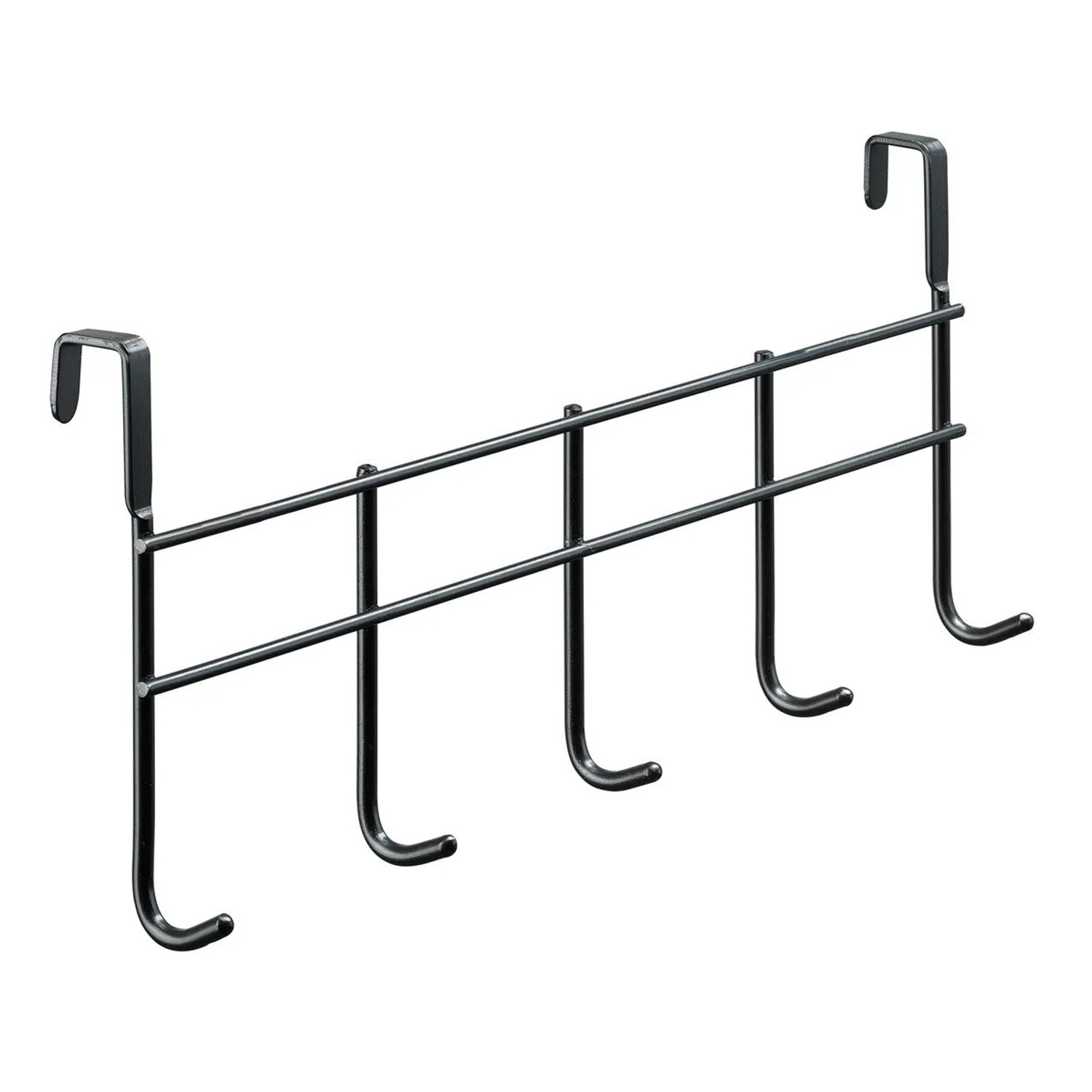 Hettich Věšák na dveře s 5 háčky, ocel, černá, 375 mm