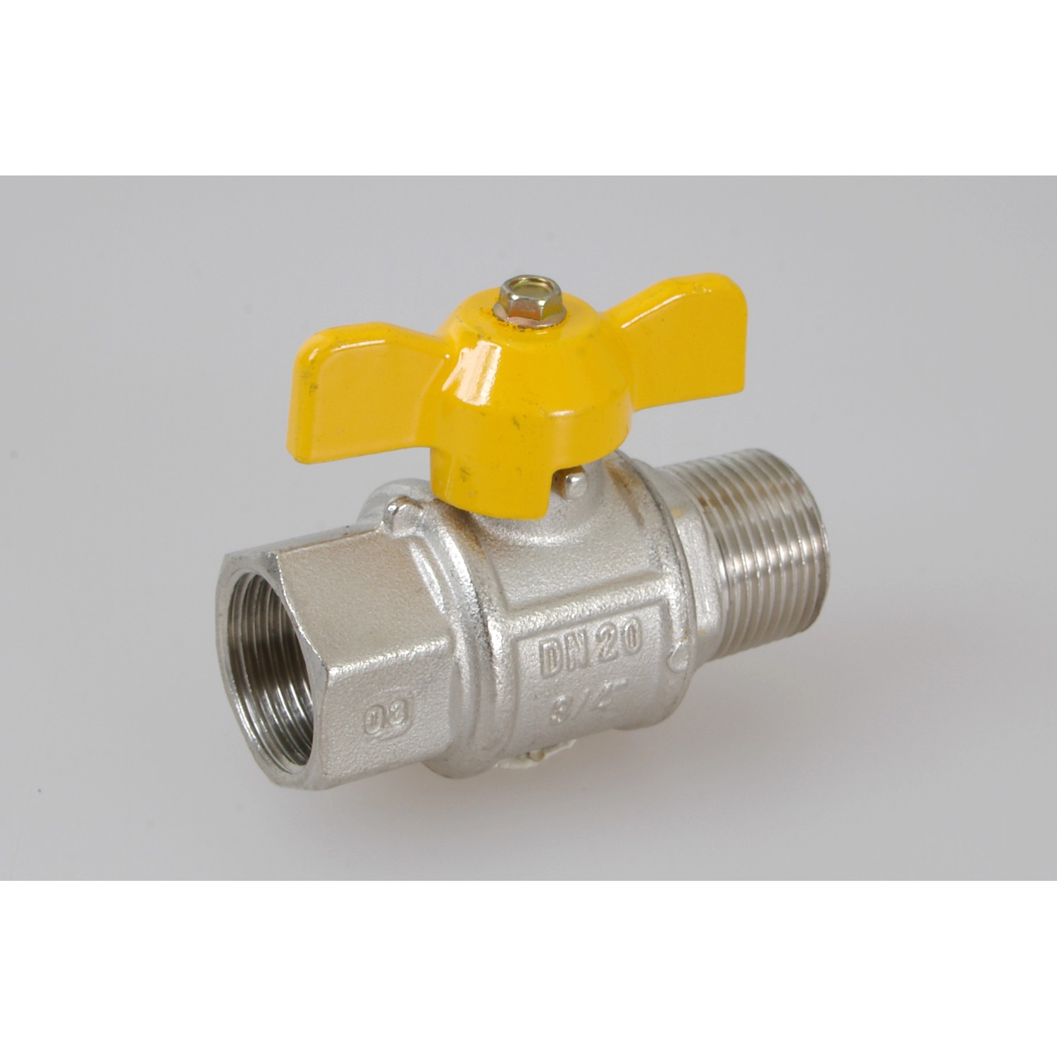 Plnoprůtokový kulový kohout na plyn F1/2" x M1/2" mosaz