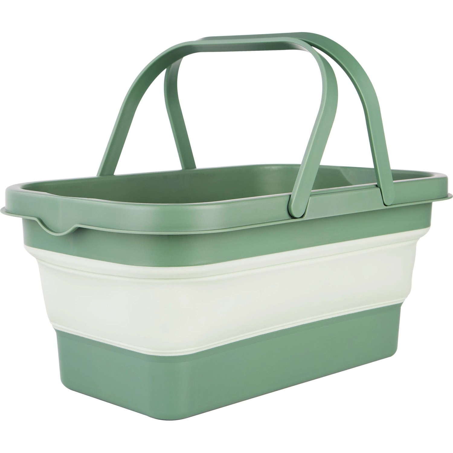 CAMPSITE Skládací košík zeleno-bílý 7/20 x 47 x 27,5 cm
