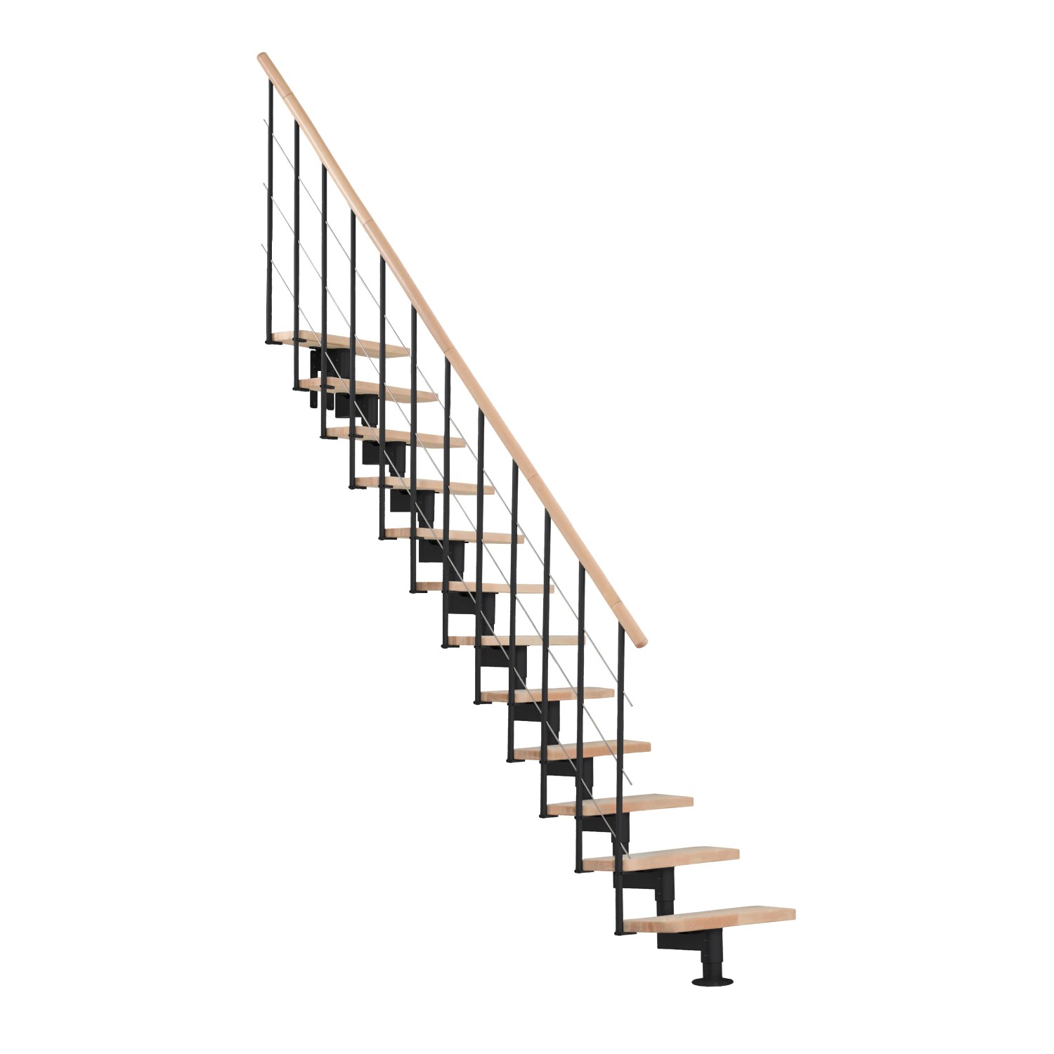 Minka STAIRS Přímé modulové schodiště Style buk/černá, 304,2 cm