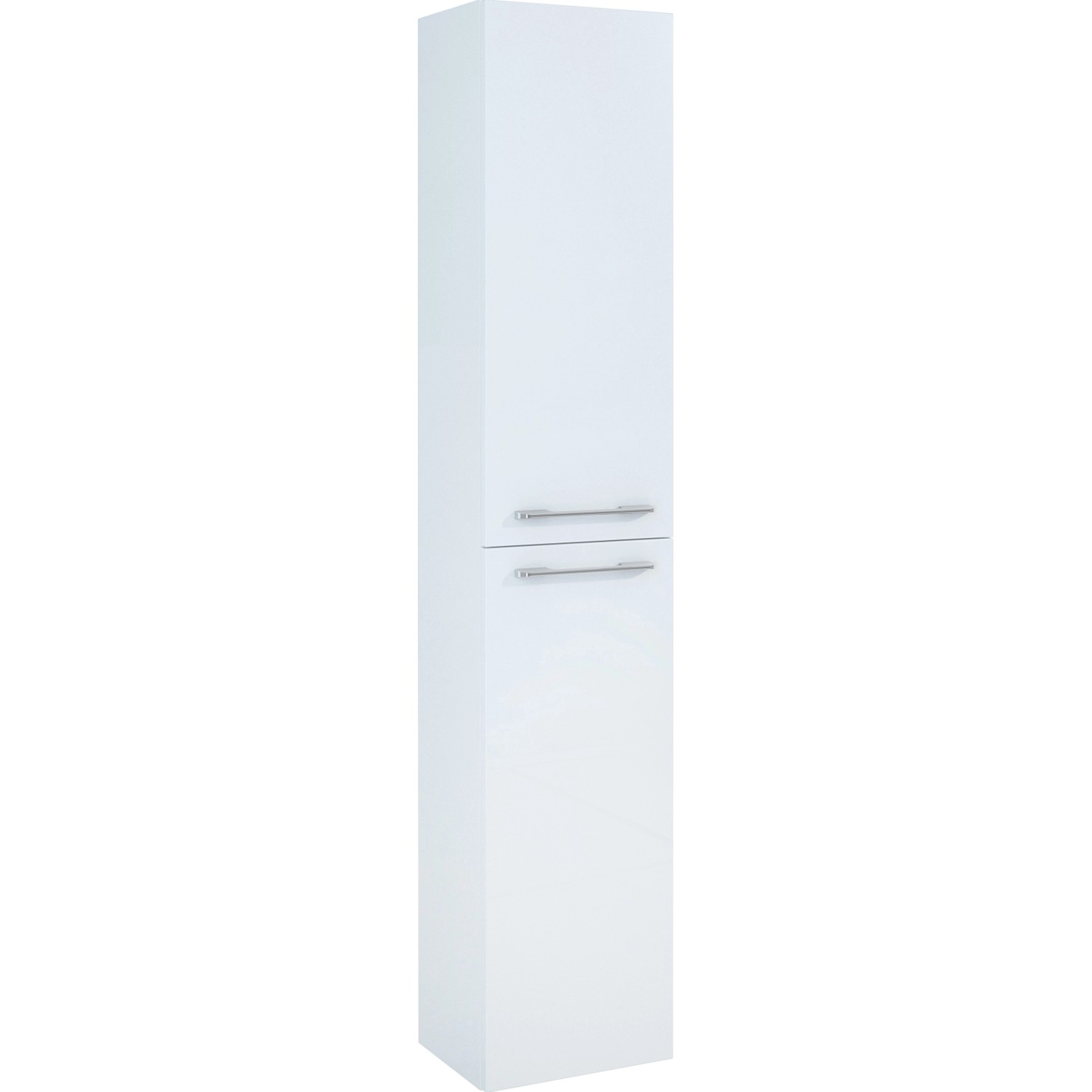 Maximus Vysoká skříňka Madrid, 2 dvířka, bílá + stříb. úch., 150 x 30 x 23,6 cm