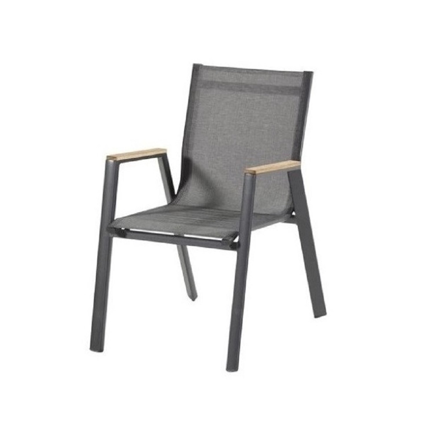 Hartman Zahradní židle Aruba pevná s teakovými područkami, 54,5 x 76 x 92 cm