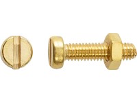 Závitový šroub s válcovou hlavou PZ mosazný M4 x 10 mm, 8 ks + matice