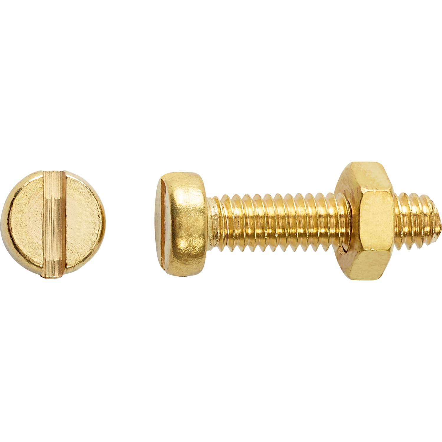 Závitový šroub s válcovou hlavou PZ mosazný M4 x 10 mm, 8 ks + matice