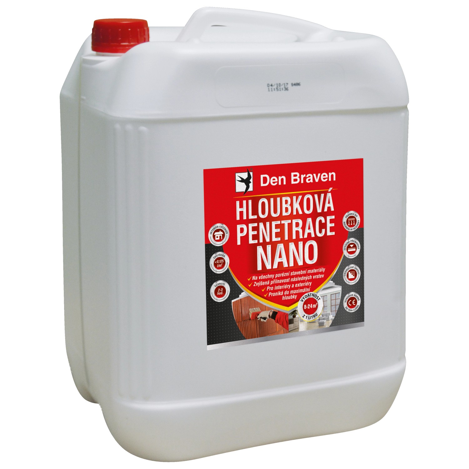 Den Braven Hloubková penetrace NANO Typ: kanystr, Barva: bílá, Balení (ml): 10 l