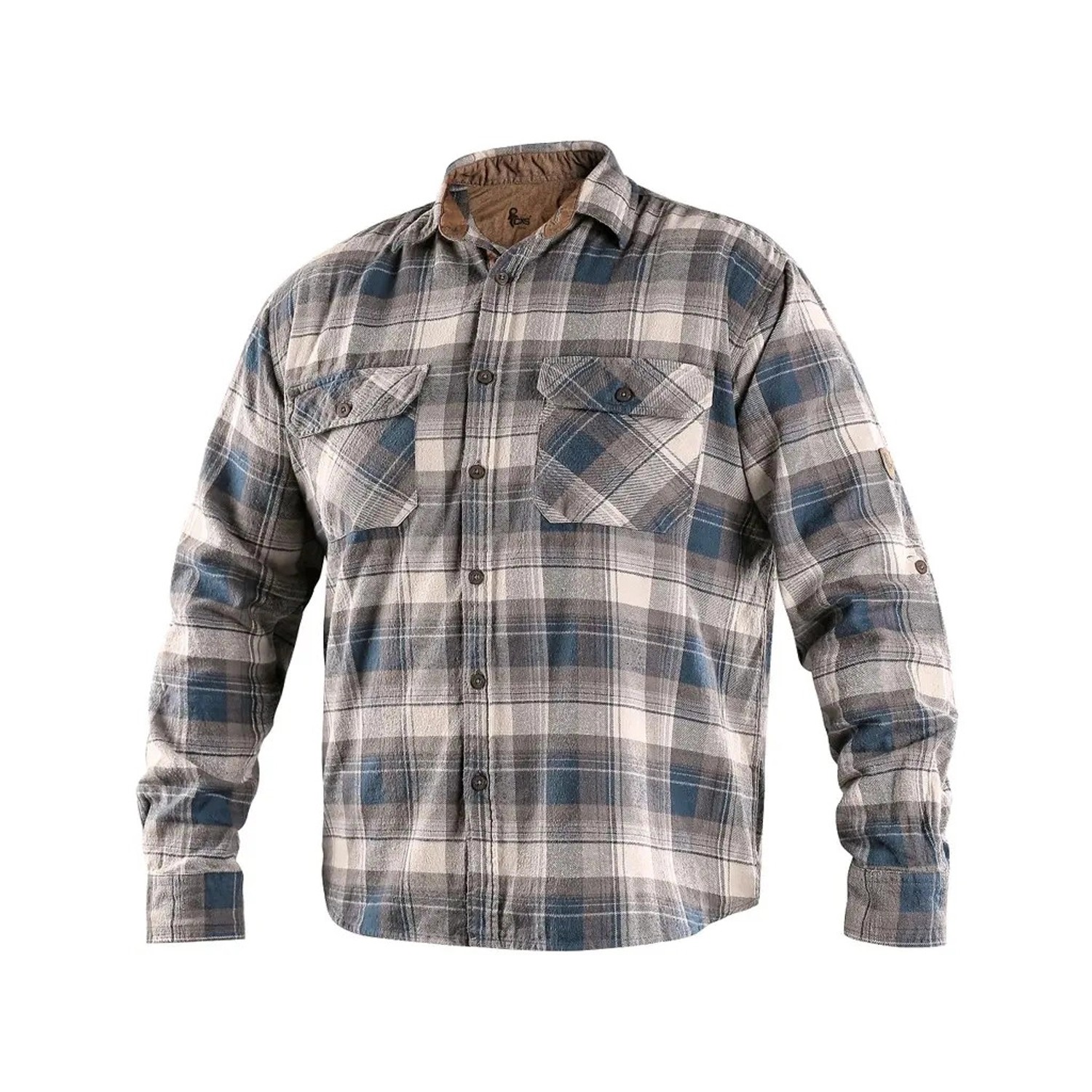 CXS Košile TIM dlouhý rukáv pánská petrol-béžová 39/40