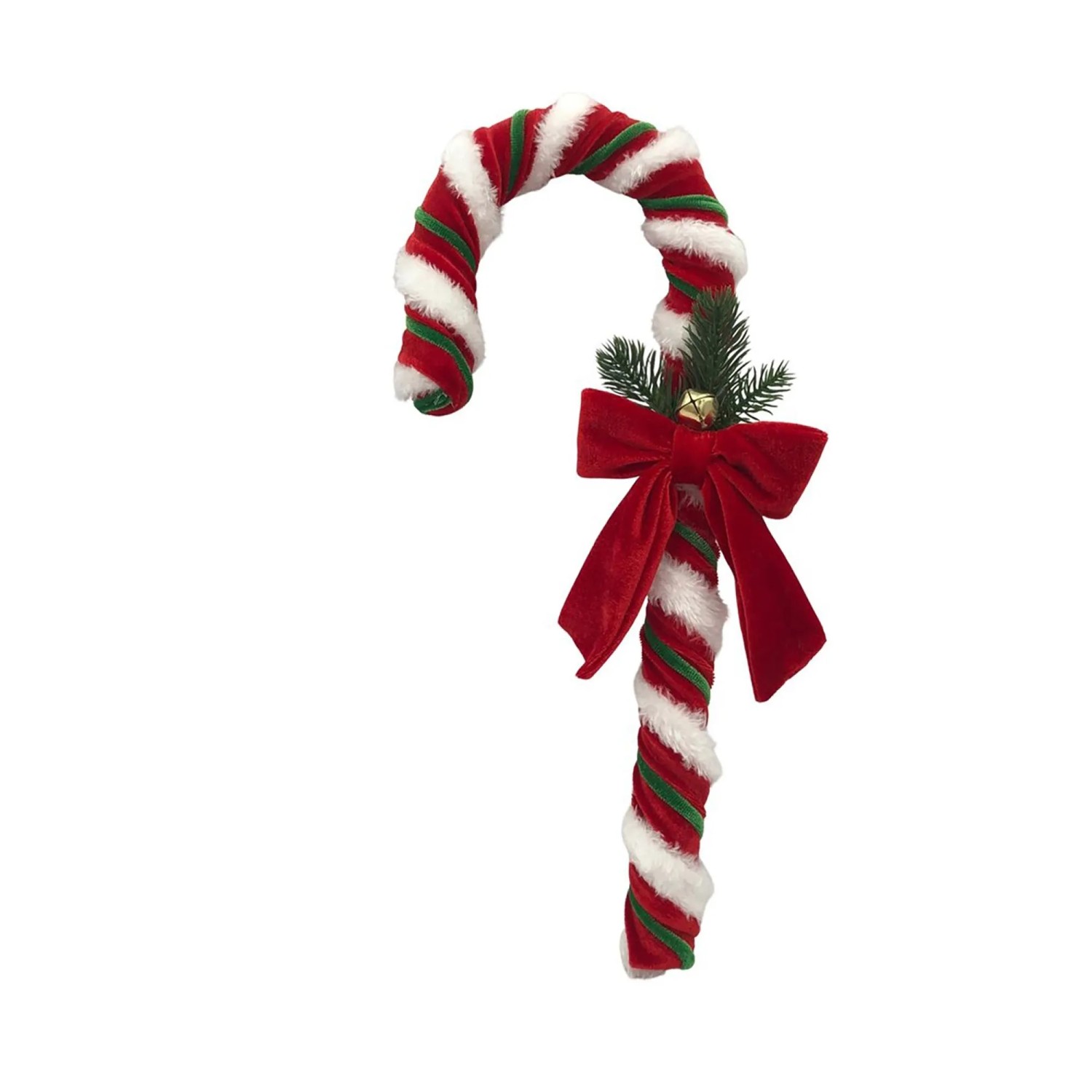 Boltze Dekorační cukrová tyč Velvy, bílo-červená, 38 cm