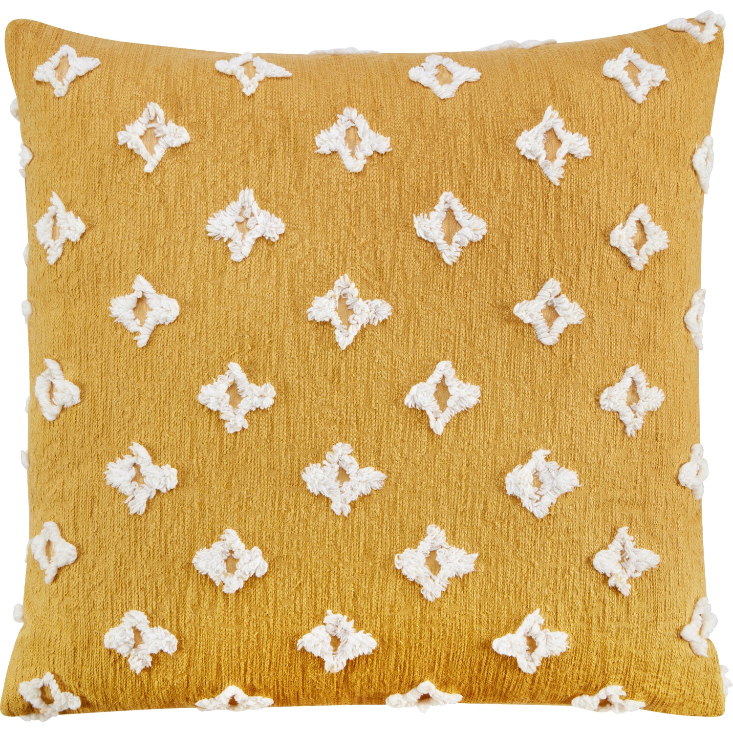 Dekorativní polštář žlutý s dekorací, 45 x 45 cm