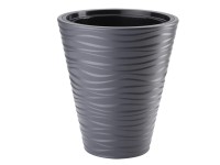 Obal na květináč SAHARA plastový, 30 x 34 cm, antracitový matný