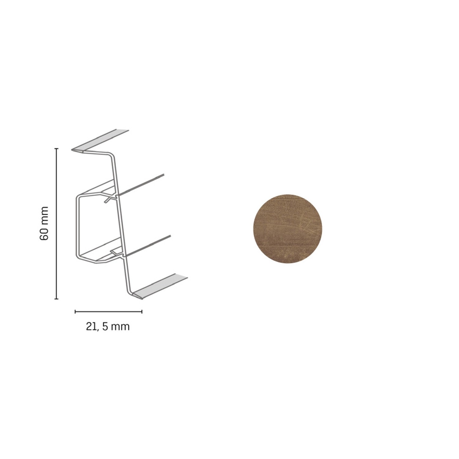 Döllken Profiles Lišta Q SLK 60 3044 60 x 21,5 x 2500 mm
