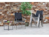 Acamp Stohovatelná zahradní židle Auris antracitová/nero 90 x 60 x 55 cm, 6 ks Acamp Stohovatelná zahradní židle Auris antracitová/nero 90 x 60 x 55 cm, 6 ks
