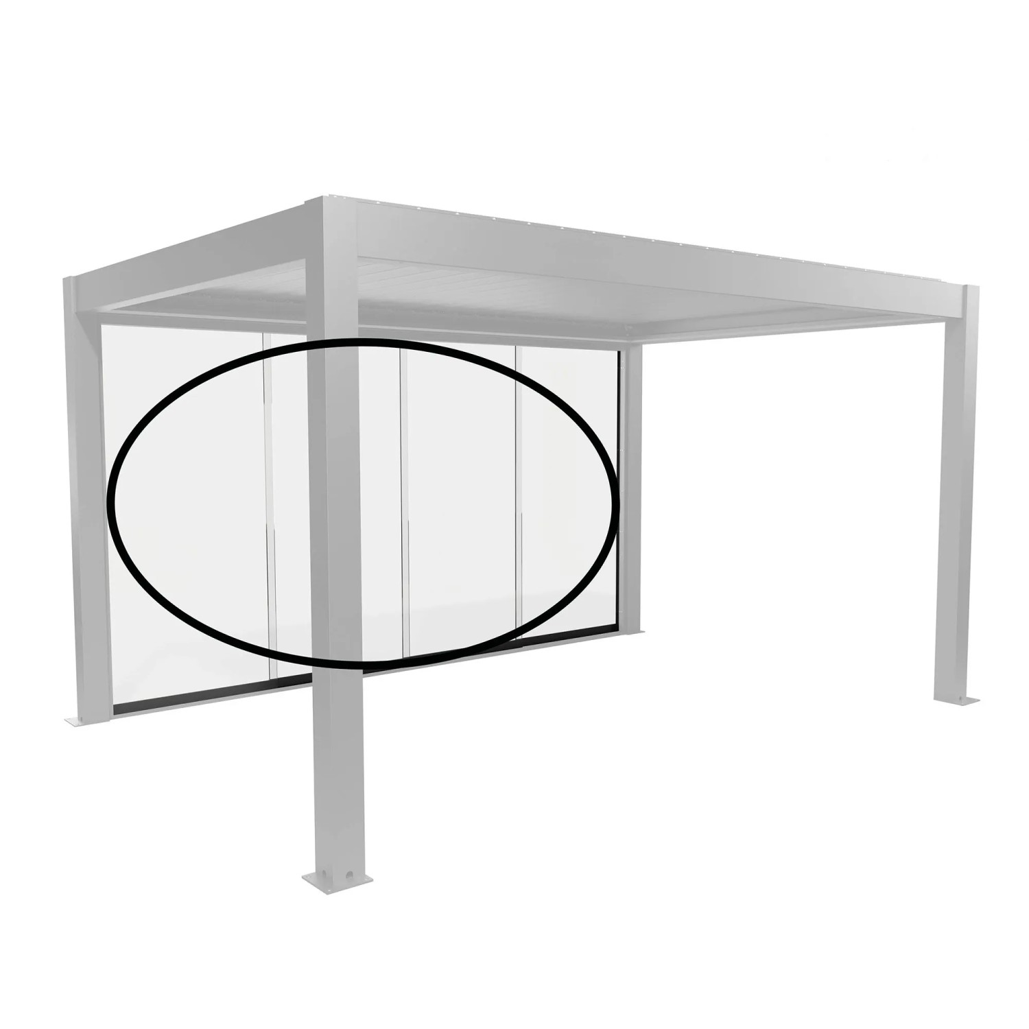 Biohort Posuvná stěna z čirého skla pro stranu pergoly 4 m tmavě šedá