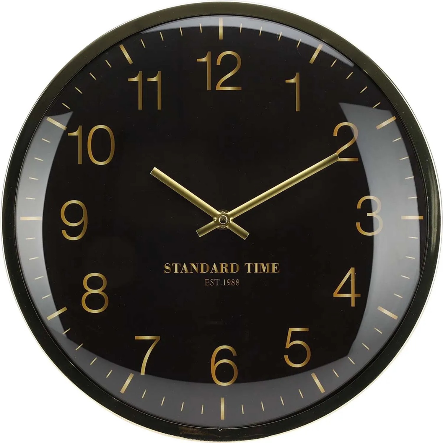 Nástěnné hodiny, černo-zlaté, 30 x 30 x 5,5 cm