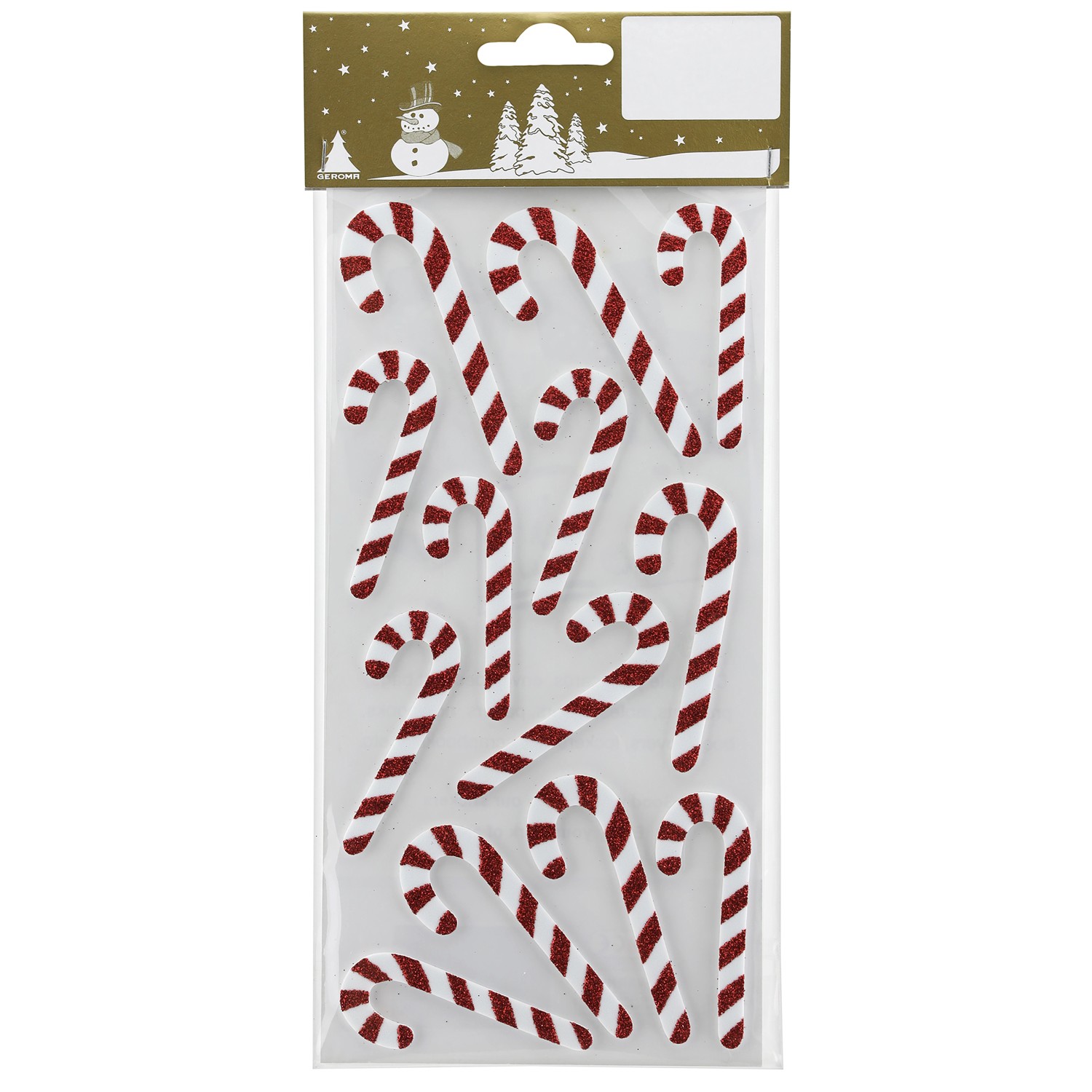 GEROMA Vánoční samolepky Candy Cane bílo-červené 1 balení (13 ks)