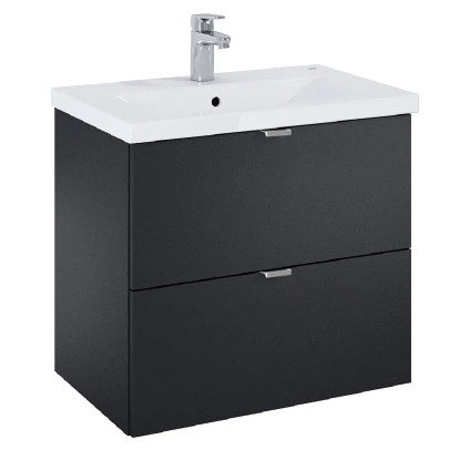 Roca Umyvadlová skříňka Cheese 2.0 2Z, černá matná, 53 x 60 x 38,4 cm