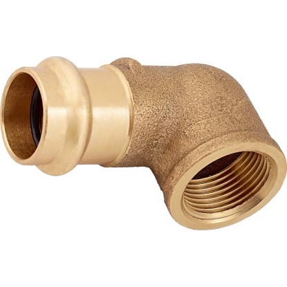 Lisovací koleno červený bronz 90°, pr. 22 mm x 24,1 mm (Rp 3/4), 1 ks