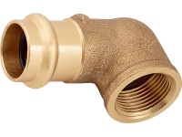 Lisovací koleno červený bronz 90°, pr. 22 mm x 24,1 mm (Rp 3/4), 1 ks Lisovací koleno červený bronz 90°, pr. 22 mm x 24,1 mm (Rp 3/4), 1 ks