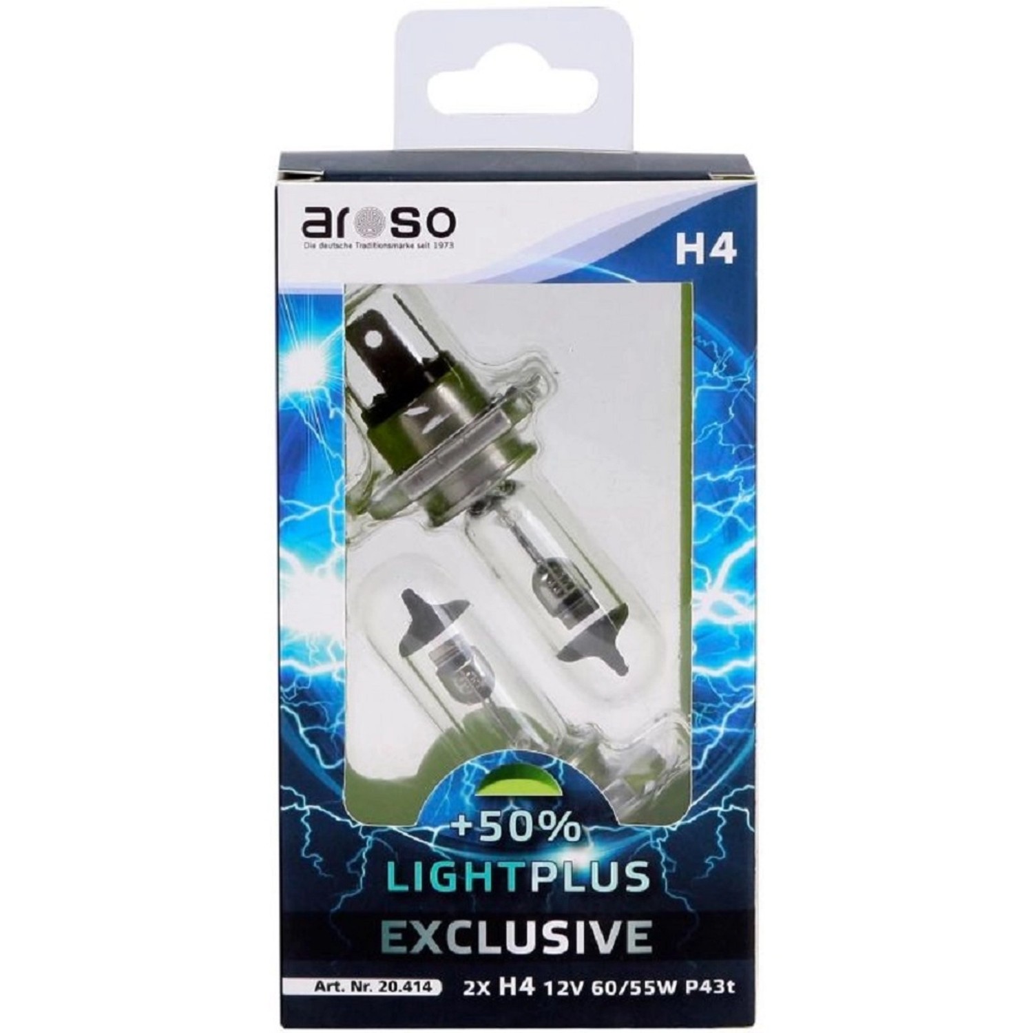 Aroso Autožárovka Light Plus H4 12V 60/55W P43t, 2 ks