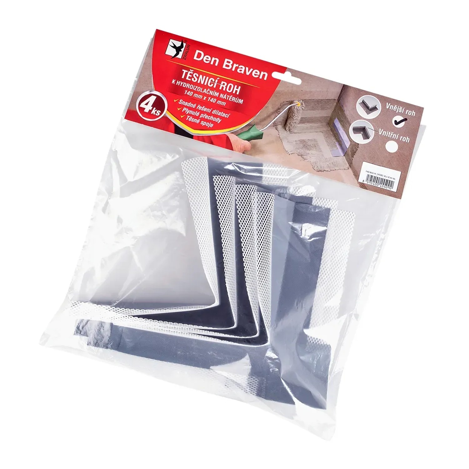 Den Braven Těsnicí pás - vnější roh 140 x 140 mm, 4 ks