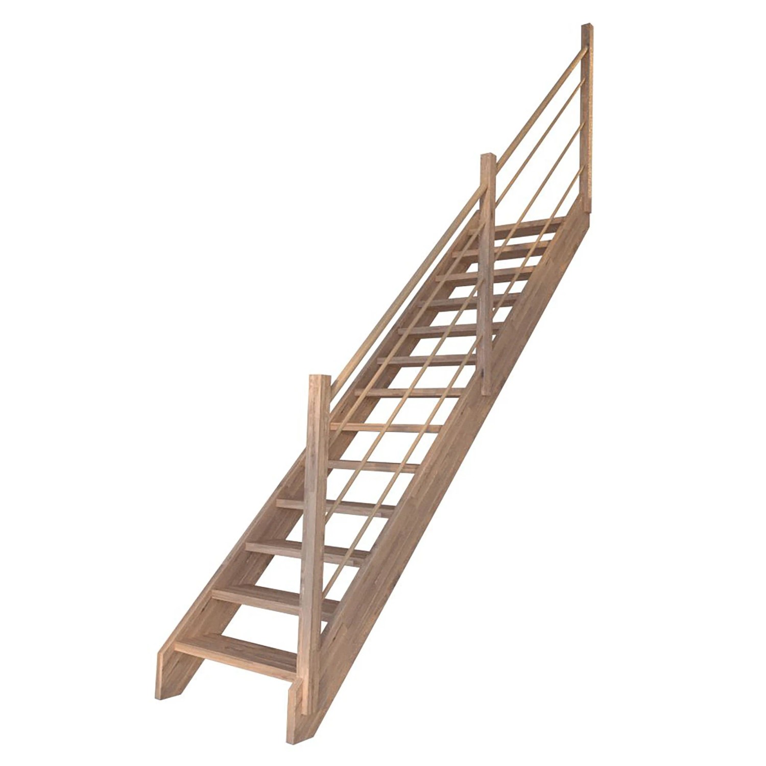 StarWood Schody Mykonos Pro dubové rovné 90cm otevřené dřev. design. zábradlí P