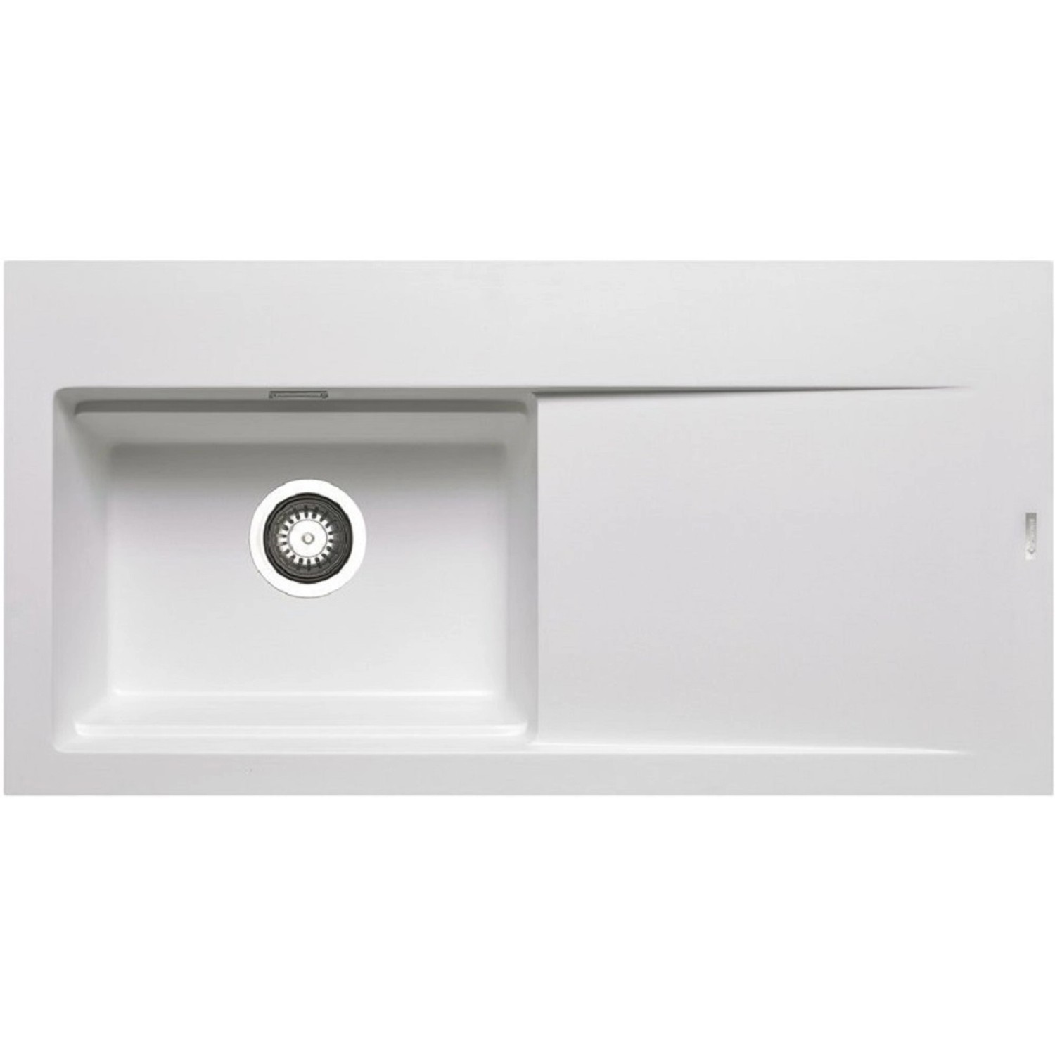 Pyramis Granitový dřez s odkapávačem Tekton 1B 1D LH, snow, 100 x 51 cm