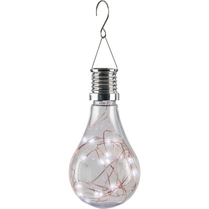LED solární závěsné svítidlo "Žárovka" transparentní