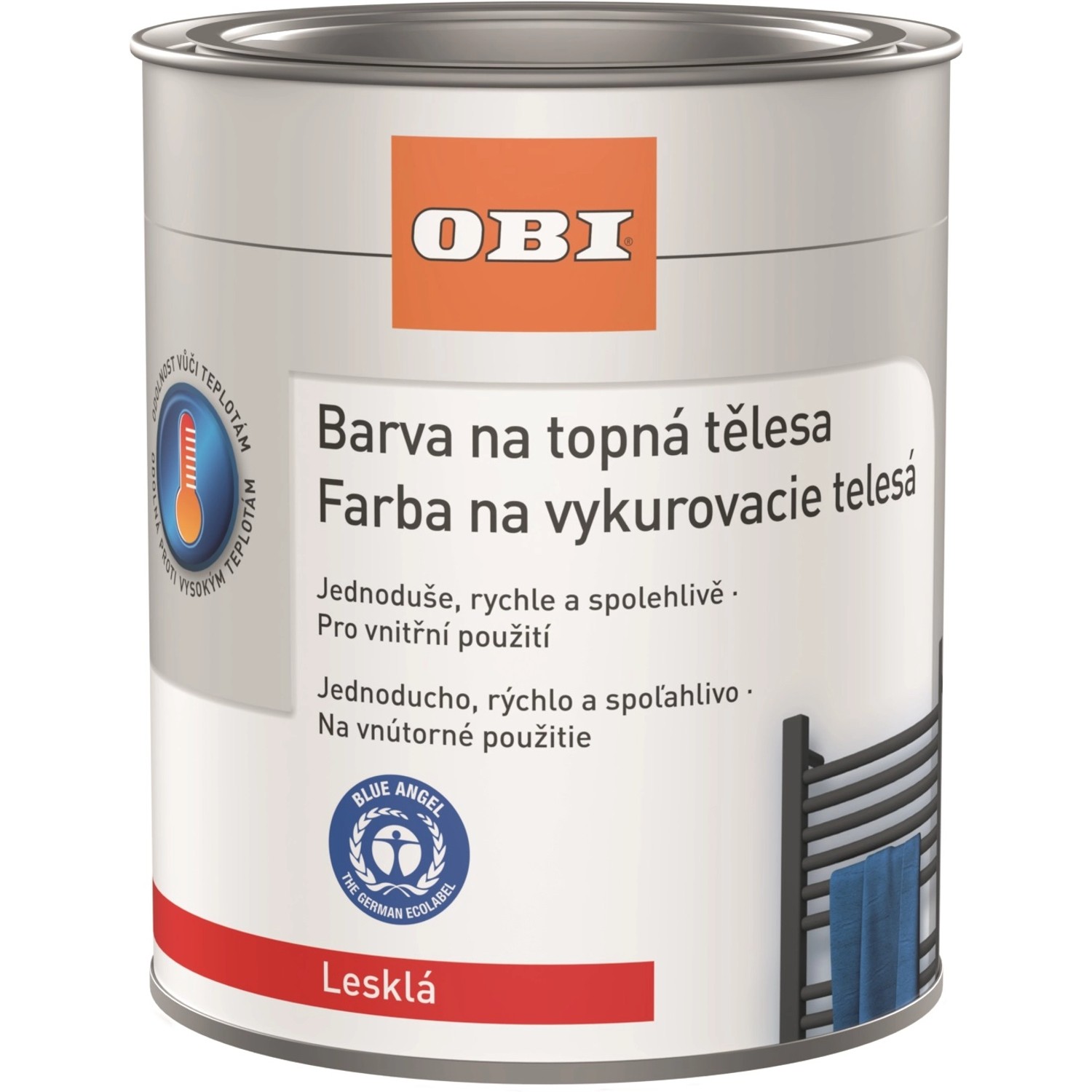 OBI Barva na topná tělesa lesklá bílá 750 ml