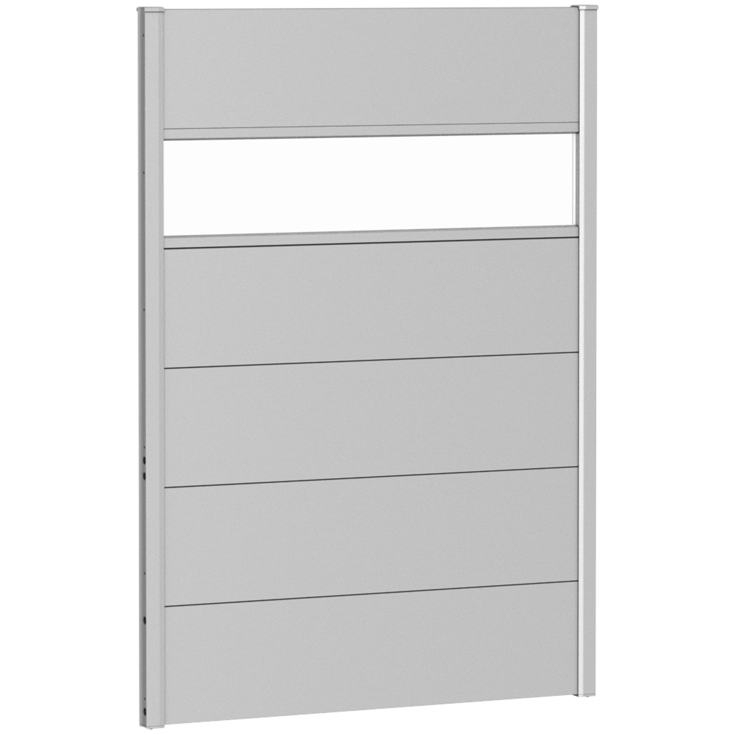 Biohort Plný plot s částečným prosklením, stříbrný, 100 x 135 cm