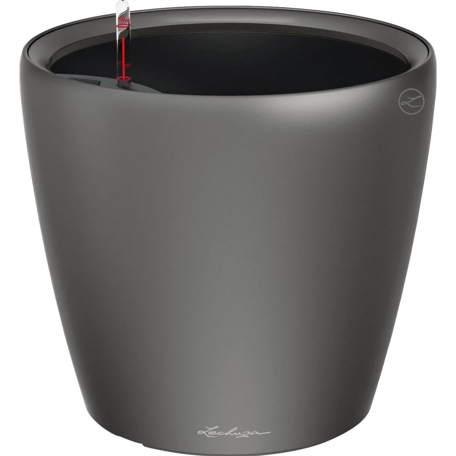 Lechuza Květináč Classico LS 28, antracitová metalická, pr. 28 x 26 cm