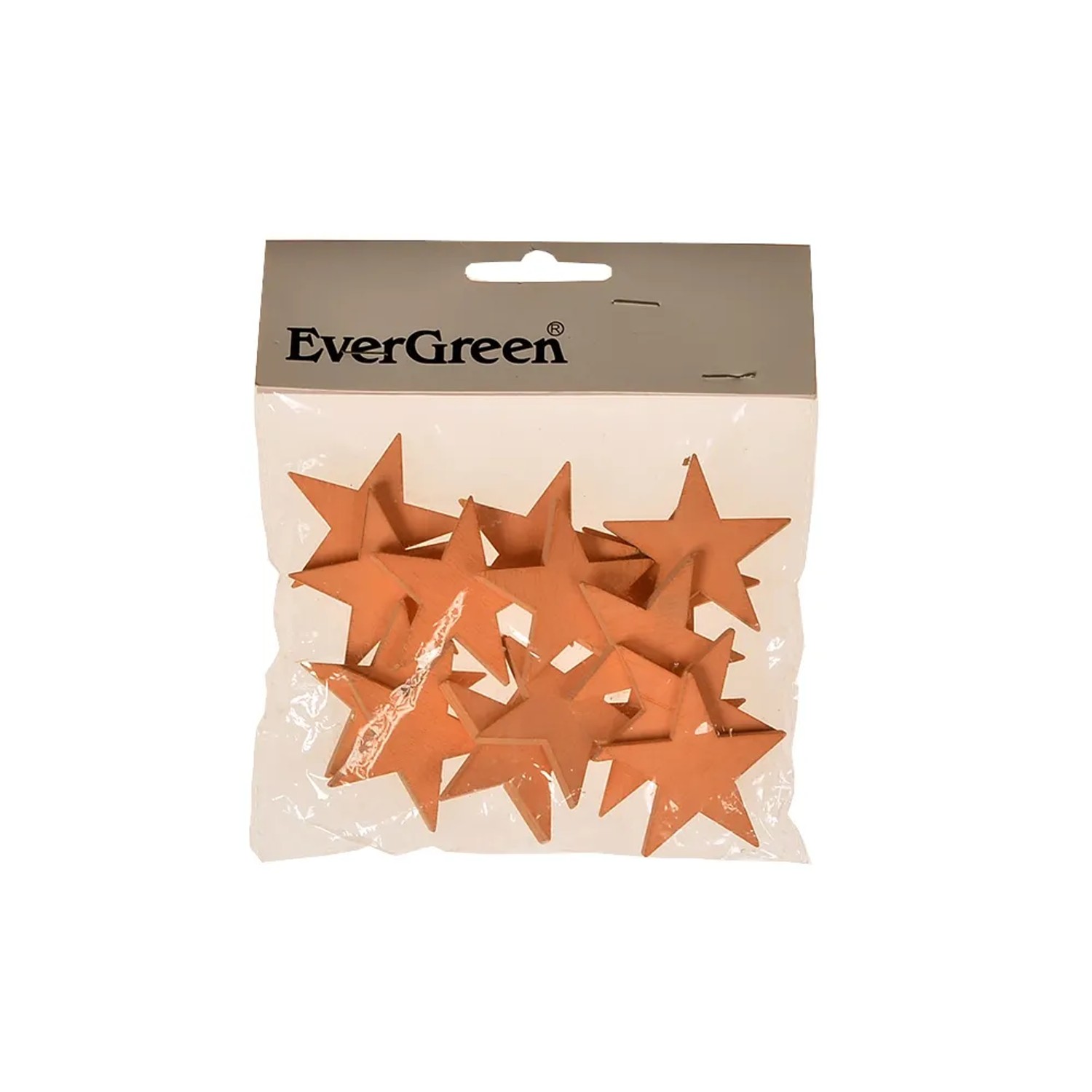 Hvězdičky dřevěné 15 ks, 5 cm, oranžové