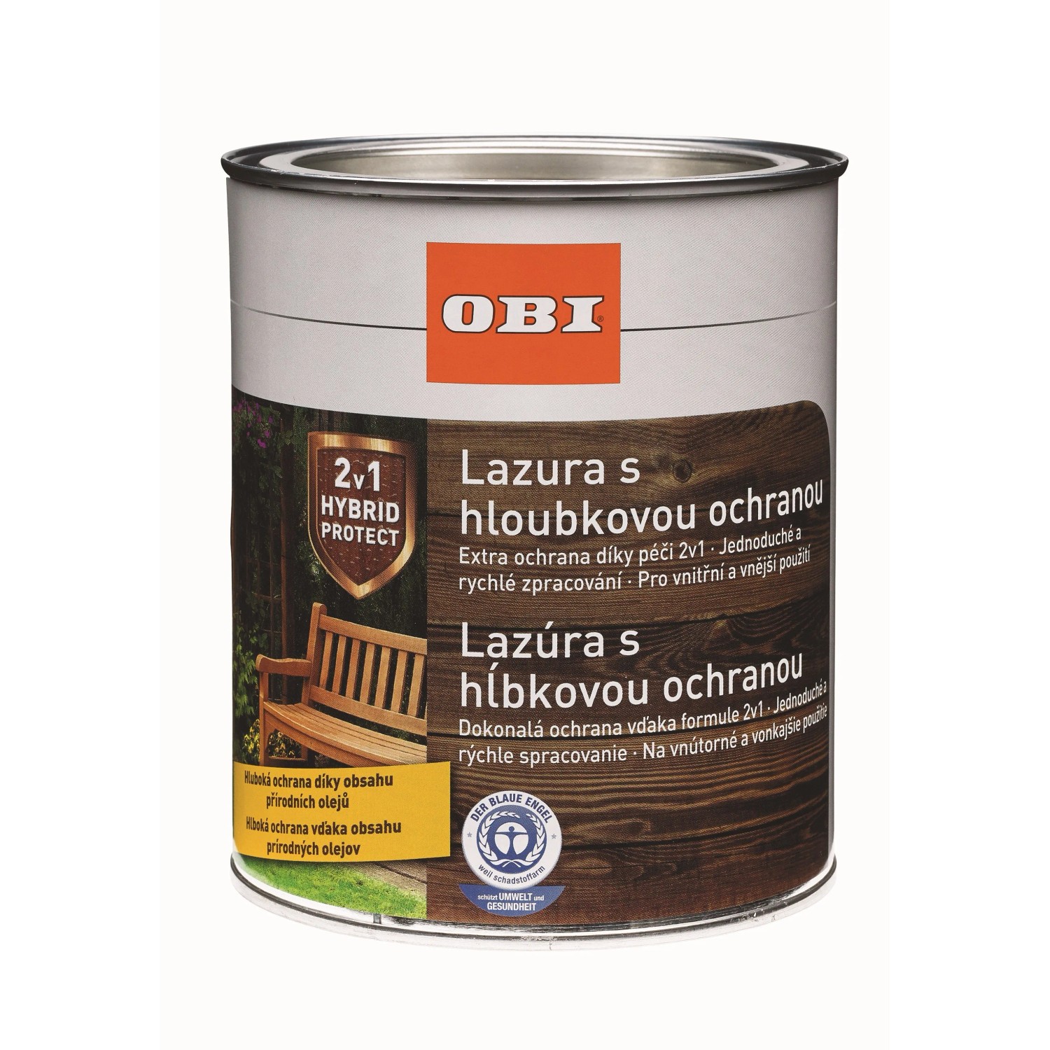 Levně OBI Lazura na dřevo s hloubkovou ochranou eben 750 ml