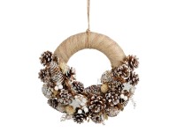 MICA Vánoční/adventní věnec Declan bílý pr. 34 x 9 cm