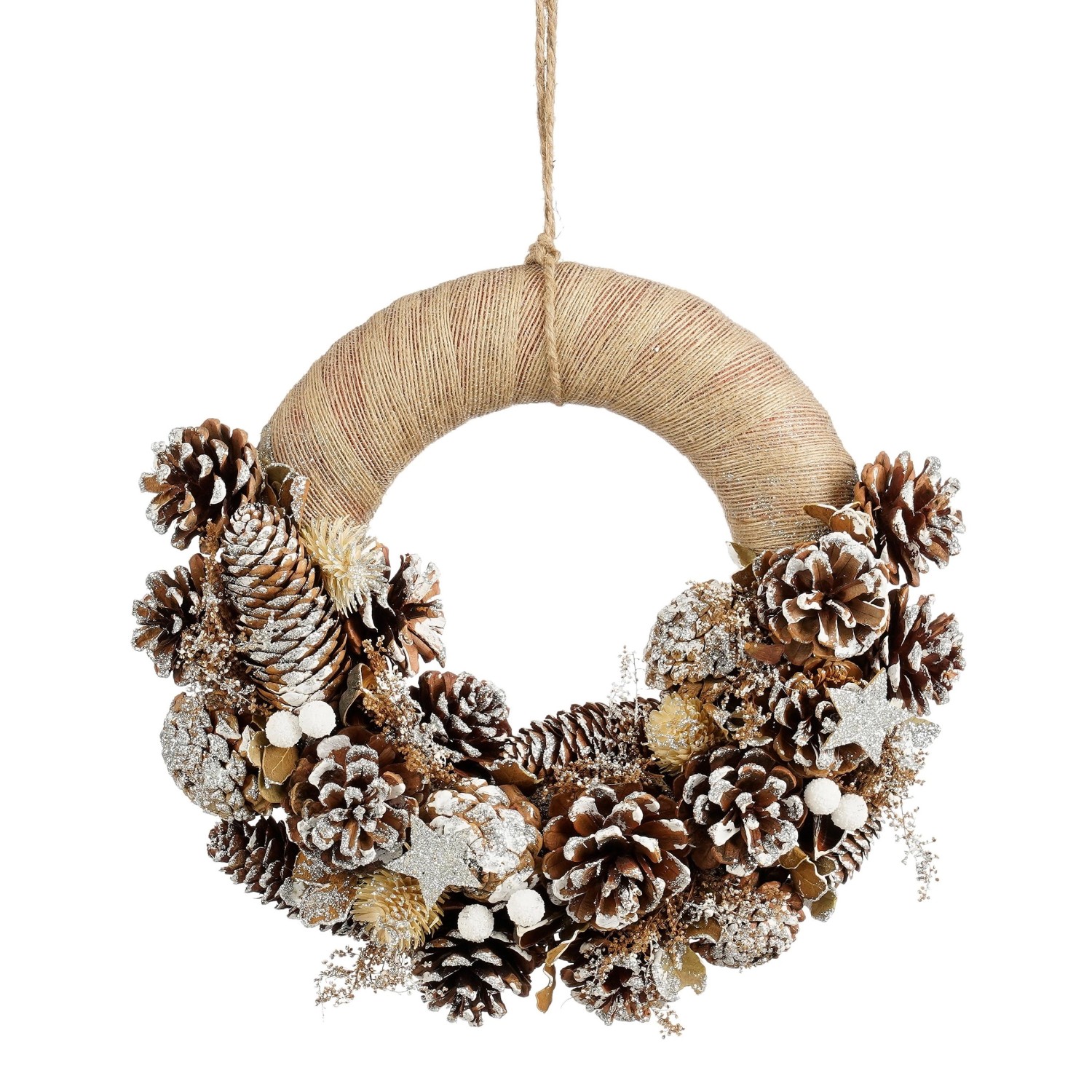 MICA Vánoční/adventní věnec Declan bílý pr. 34 x 9 cm