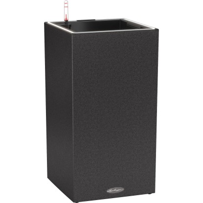 Lechuza Květináč Canto Stone 30 High LED, grafitově černá, 30 x 30 x 56 cm