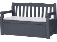 Keter Zahradní úložný box/lavice Eden, grafitová/světle šedá, 140 x 60 x 84 cm
